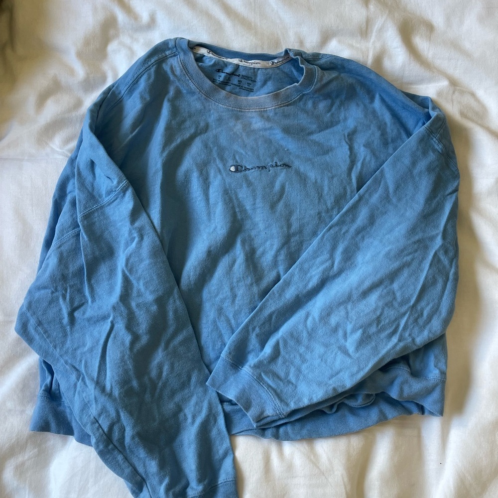 Blue champion Cropped Shirt